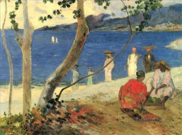 Artworks by 350 Famous Artists Painting - Fruit carriers in lanse Turin or Seaside II Paul Gauguin scenery